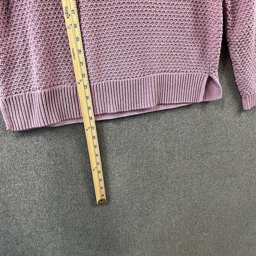 GAP Pink Textured Knit Sweater Soft Cotton Blend Raglan Sleeve Women’s L - Picture 6 of 6